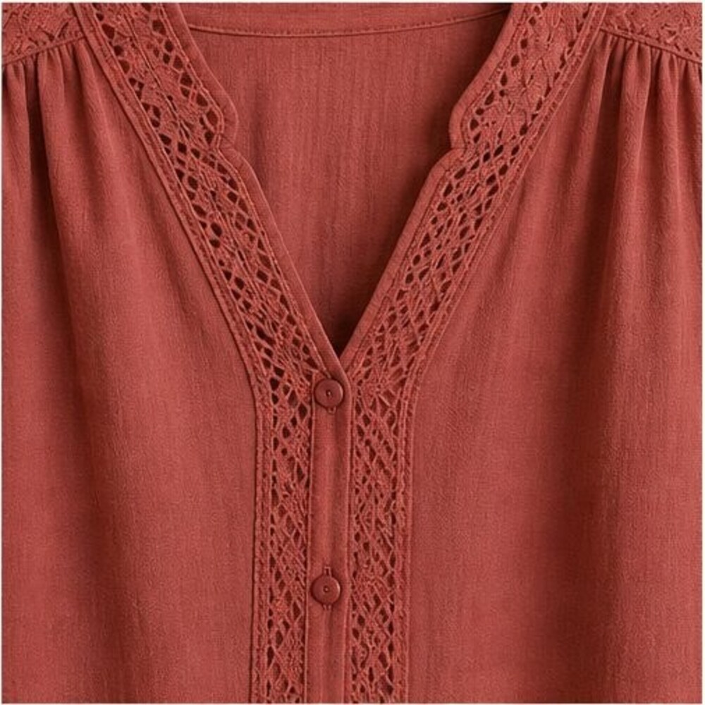 Rust V Neck Top - Picture 4 of 6